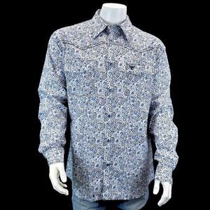 Cowboy Hardware Pearl Snap Paisley Print Long Sleeve Button Down Western Shirt